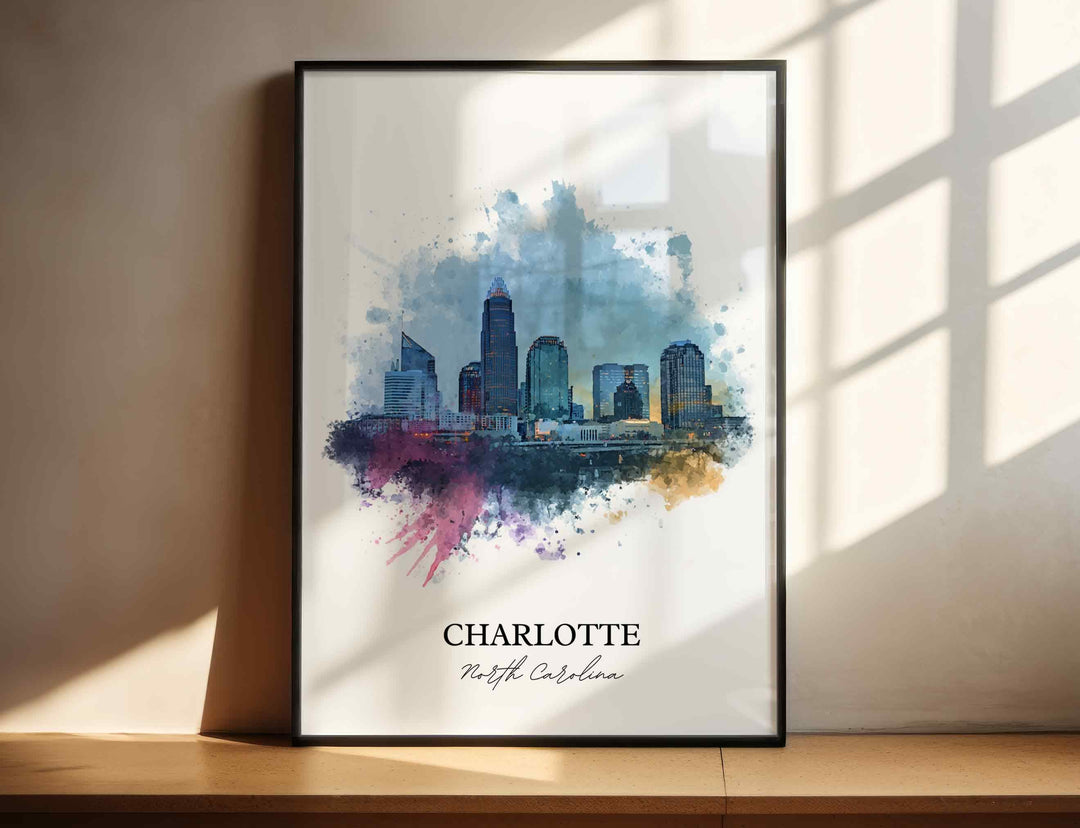 Charlotte, North Carolina – Watercolor Art Print
