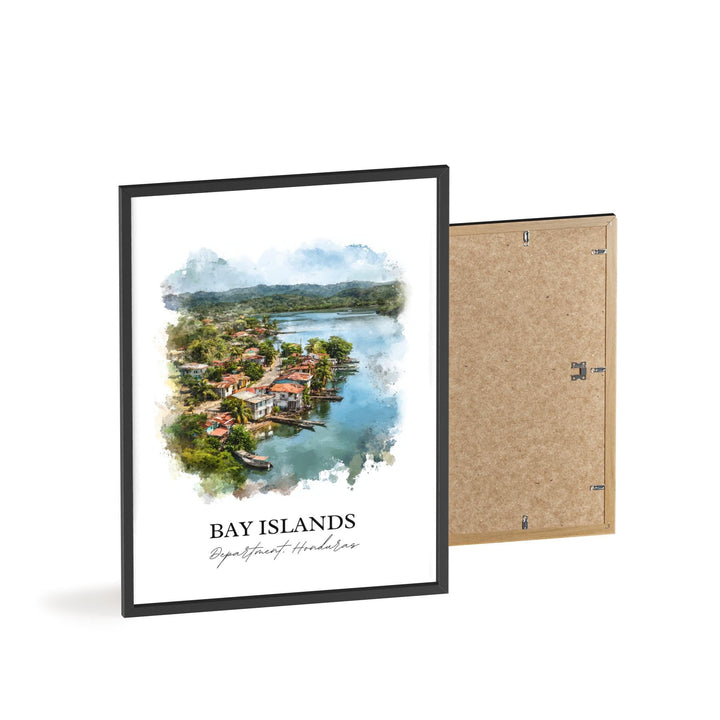 Bay Islands Honduras Wall Art, Bay Islands Print, Honduras Watercolor Art, Honduras Gift, Honduras Print, Travel Poster, Housewarming Gift