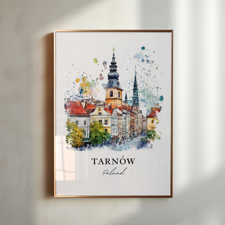 Tarnow Wall Art, Tarnow Poland Print, Tarnow Watercolor Art, Tarnow Poland Gift, Travel Print, Travel Poster, Housewarming Gift