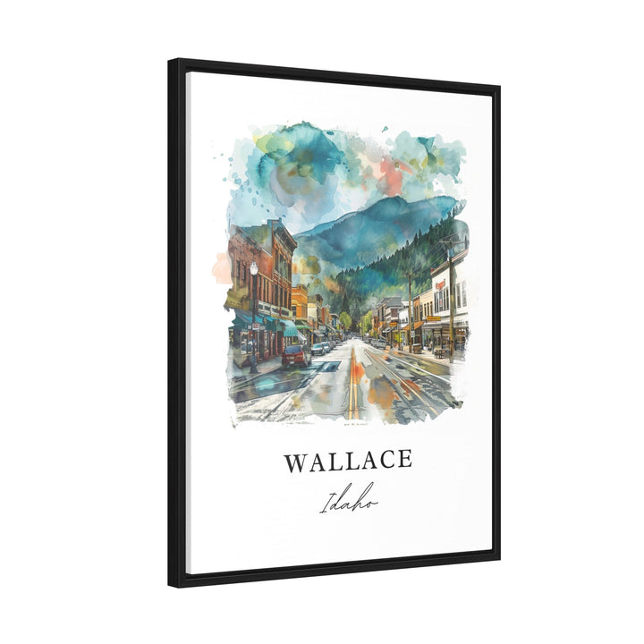 Wallace Idaho Wall Art, Wallace ID Print, Wallace ID Watercolor Art, Shoshone County ID Gift,