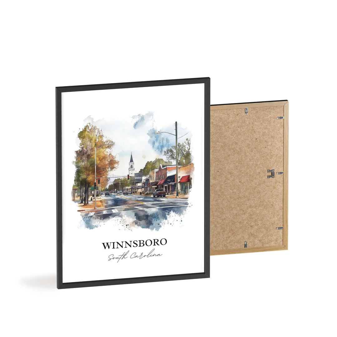 Winnsboro, South Carolina – Watercolor Art Print