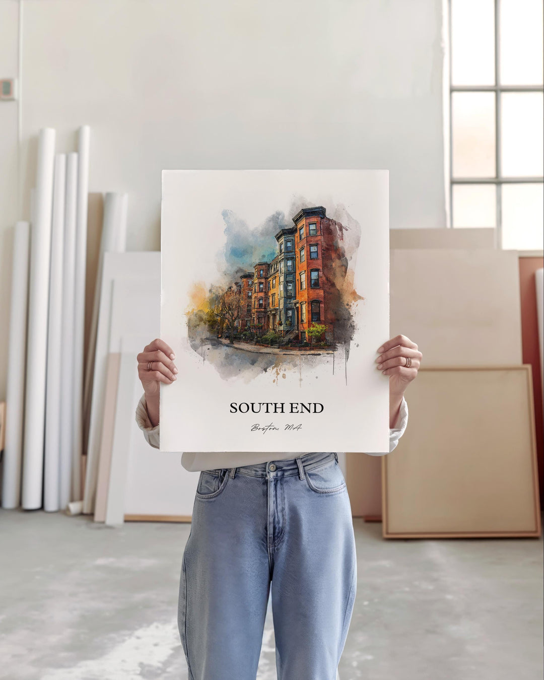 South End, Massachusetts – Watercolor Art Print