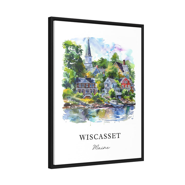 Wiscasset Maine Wall Art, Wiscasset Print, Wiscasset Watercolor, Wiscasset Maine Gift,