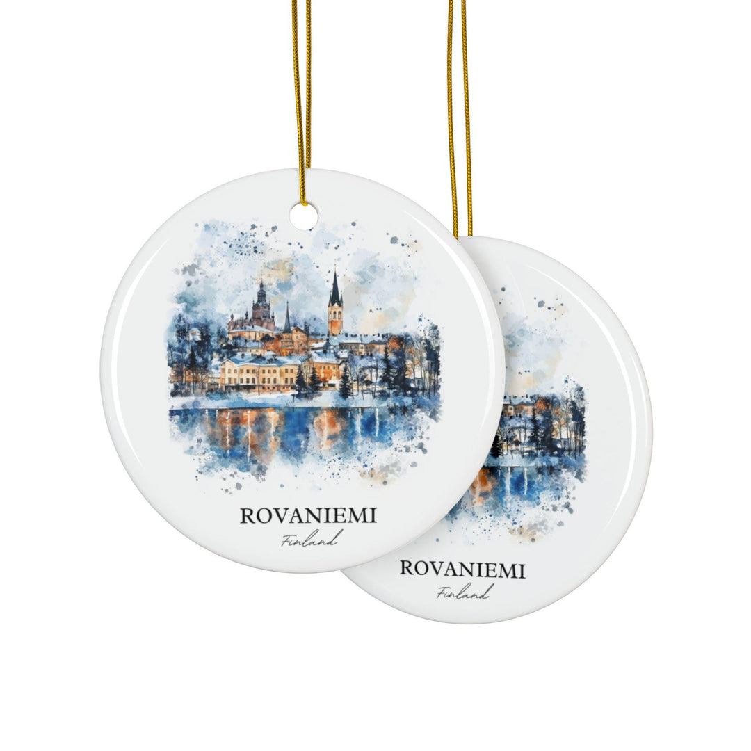 Rovaniemi Finland Ornament: Unique Finland Souvenir, Rovaniemi Xmas Decor, and Authentic Rovaniemi Gift