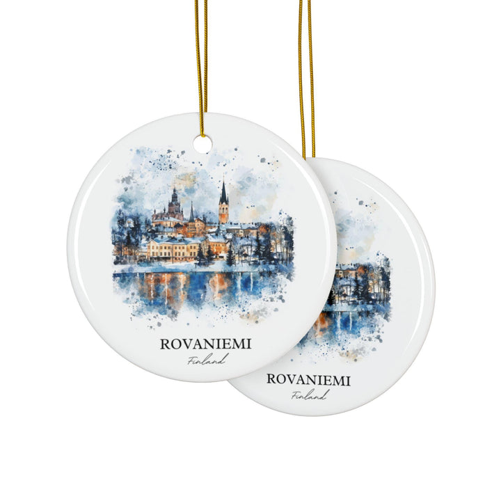 Rovaniemi Finland Ornament: Unique Finland Souvenir, Rovaniemi Xmas Decor, and Authentic Rovaniemi Gift