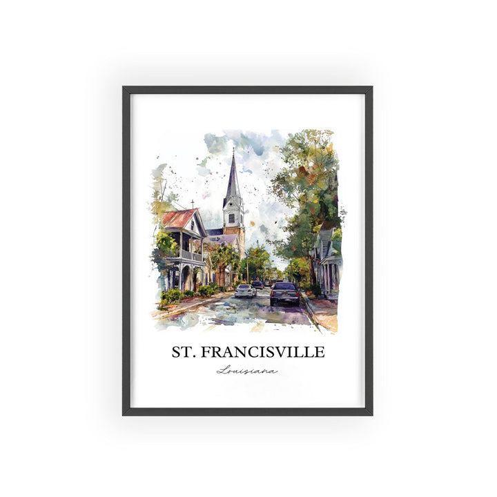 St. Francisville Wall Art, Baton Rouge Print, Louisiana Watercolor, St. Francisville LA Gift, Travel Print, Travel Poster, Housewarming Gift