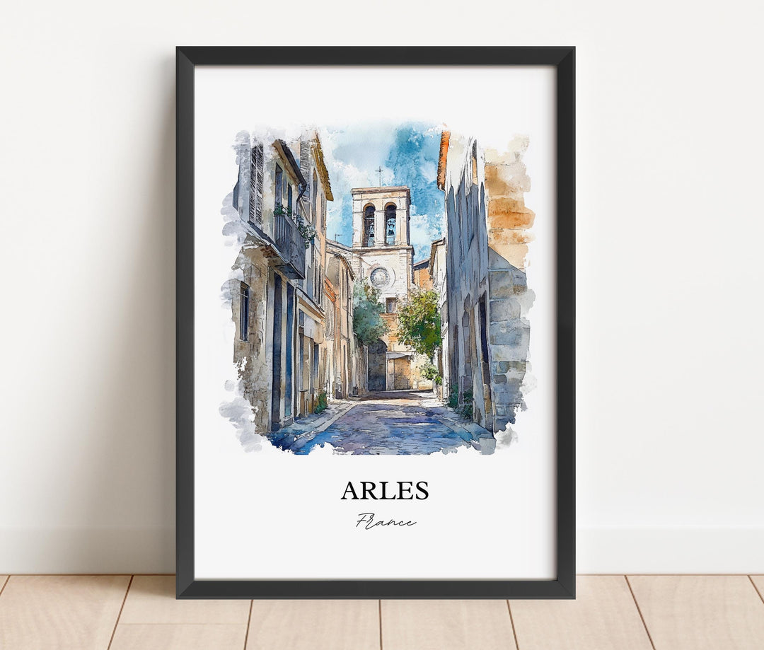 Arles France Wall Art, Provence Region Print, France Watercolor Art, Arles France Gift, Travel Print, Travel Poster, Housewarming Gift