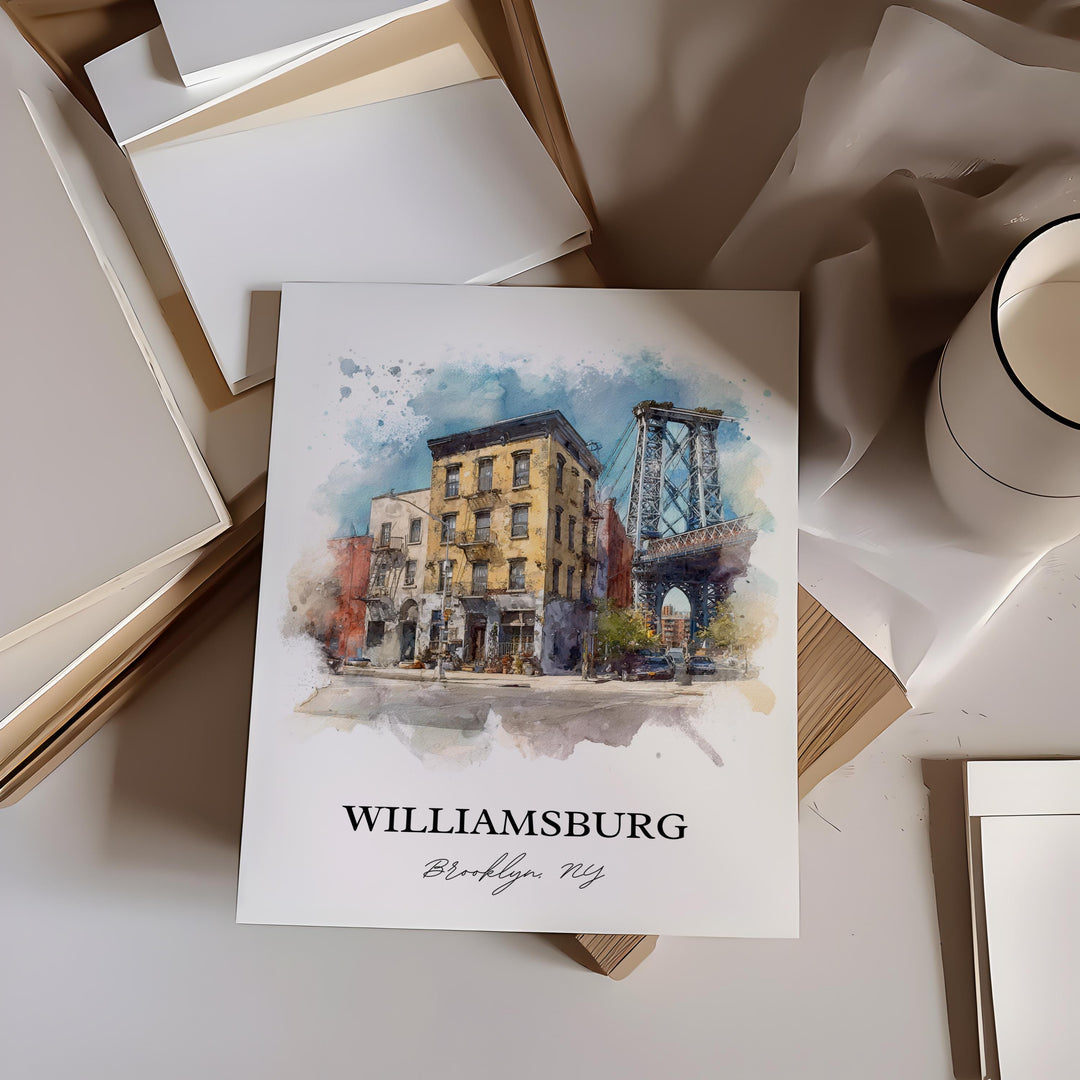 Williamsburg, New York – Watercolor Art Print