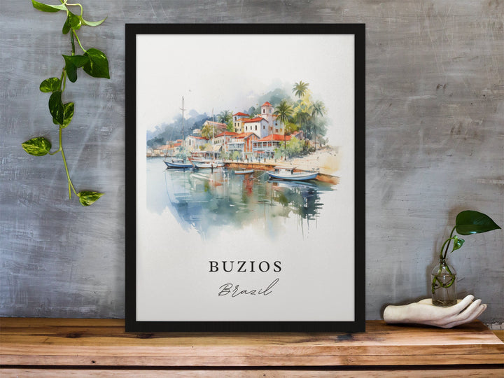 Buzios Brazil wall art - Brazil, Buzios poster, Armação dos Búzios gift, Birthday present, Custom Text, Personalized Gift