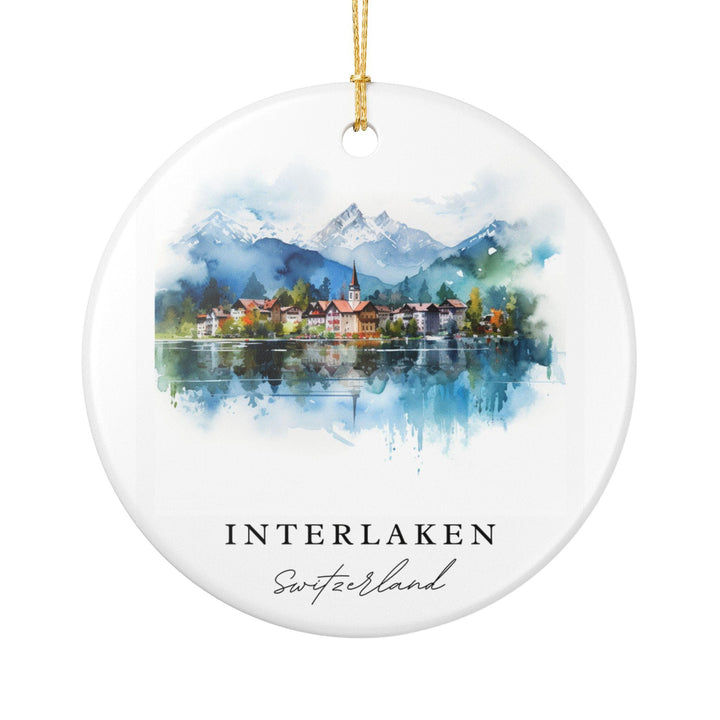 Interlaken Switzerland Ornament: Unique Interlaken Souvenir, Interlaken Xmas Decor, and Authentic Switzerland Gift