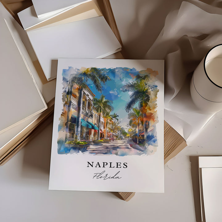 Naples Florida Art Print, Naples Print, Naples FL Wall Art, Naples Gift, Travel Print, Travel Poster, Travel Gift, Housewarming Gift