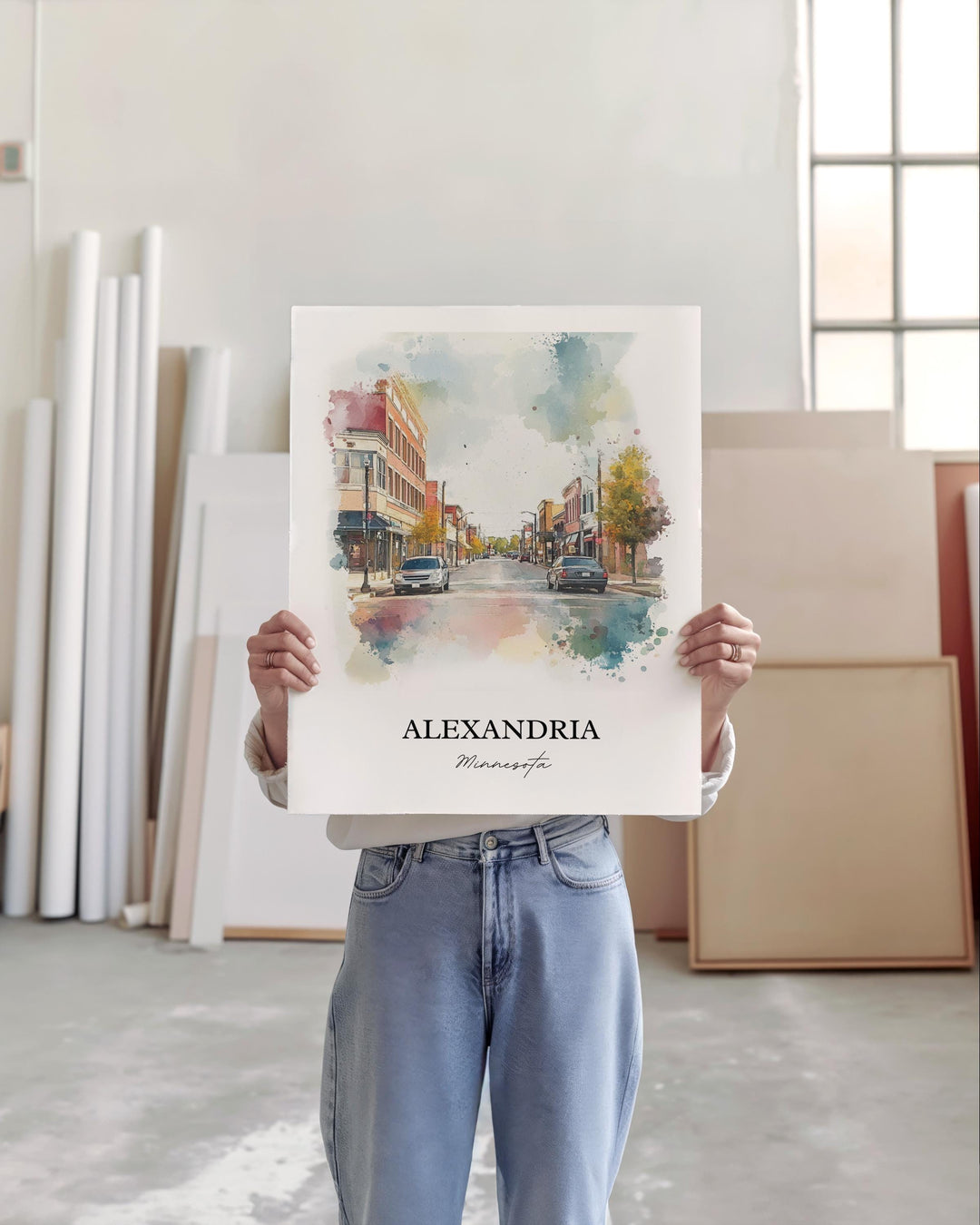 Alexandria MN Art, Douglas County Print, Minnesota Watercolor Art, Alexandria Minnesota Gift, Travel Print, Travel Poster, Housewarming Gift