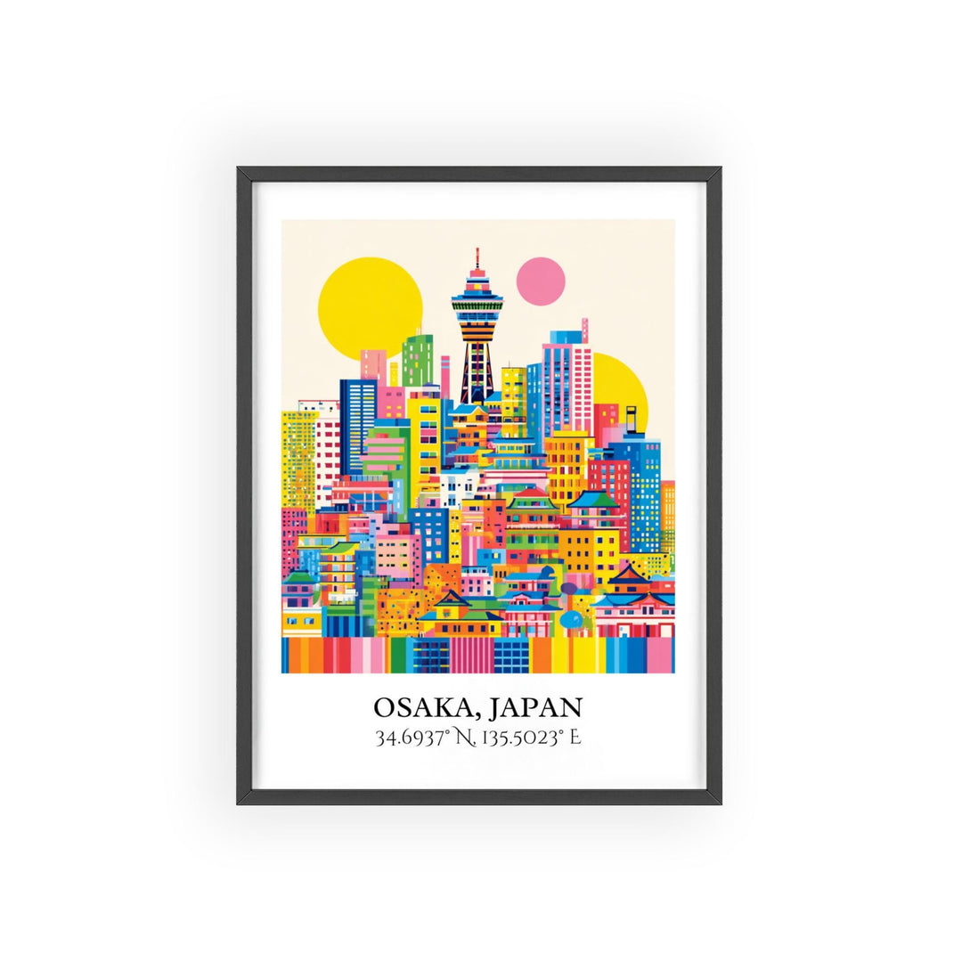 Osaka Japan Art, Osaka Retro Travel Art, Osaka Home Decor, Osaka Japan Gift, Japan Travel Art, Travel Prints, Housewarming Gift