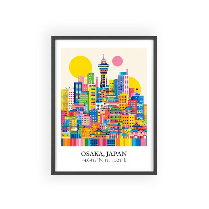 Osaka Japan Art, Osaka Retro Travel Art, Osaka Home Decor, Osaka Japan Gift, Japan Travel Art, Travel Prints, Housewarming Gift