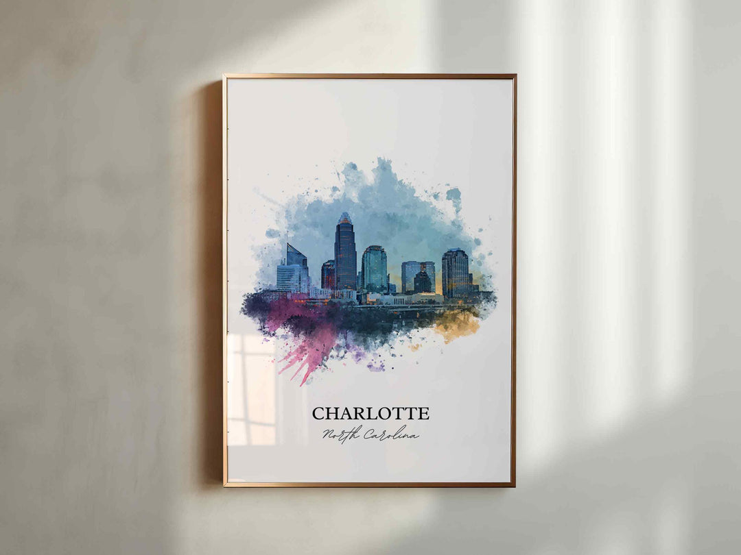 Charlotte, North Carolina – Watercolor Art Print