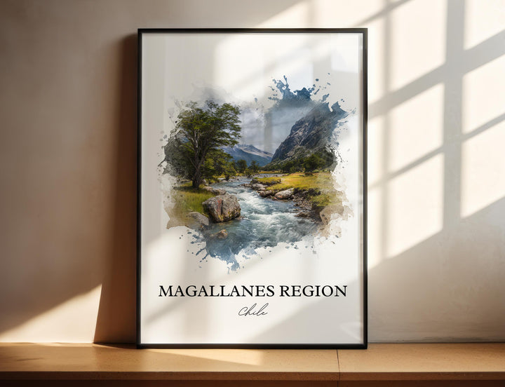 Magallanes Region Wall Art, Última Print, Chile Watercolor Art, Magallanes Chile Gift, Chile Travel Print, Travel Poster, Housewarming Gift