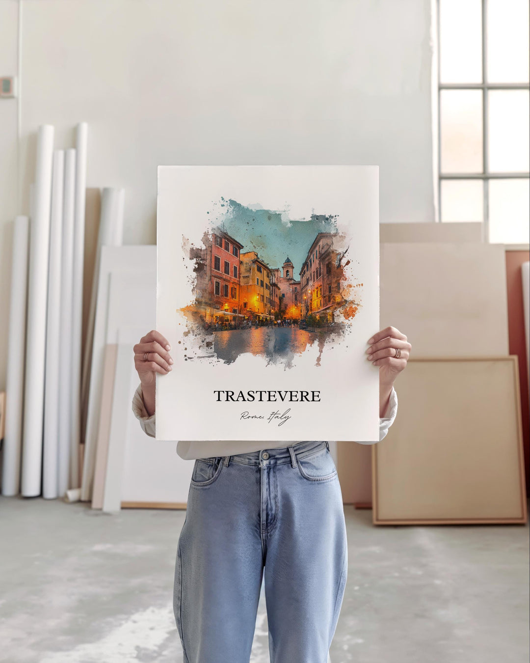 Trastevere, Italy – Watercolor Art Print