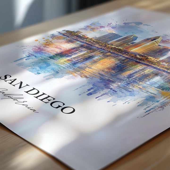 San Diego Wall Art, SoCal Print, California Watercolor Art, San Diego Gift, Travel Print, Travel Poster, Housewarming Gift