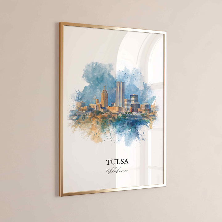 Tulsa, Oklahoma – Watercolor Art Print