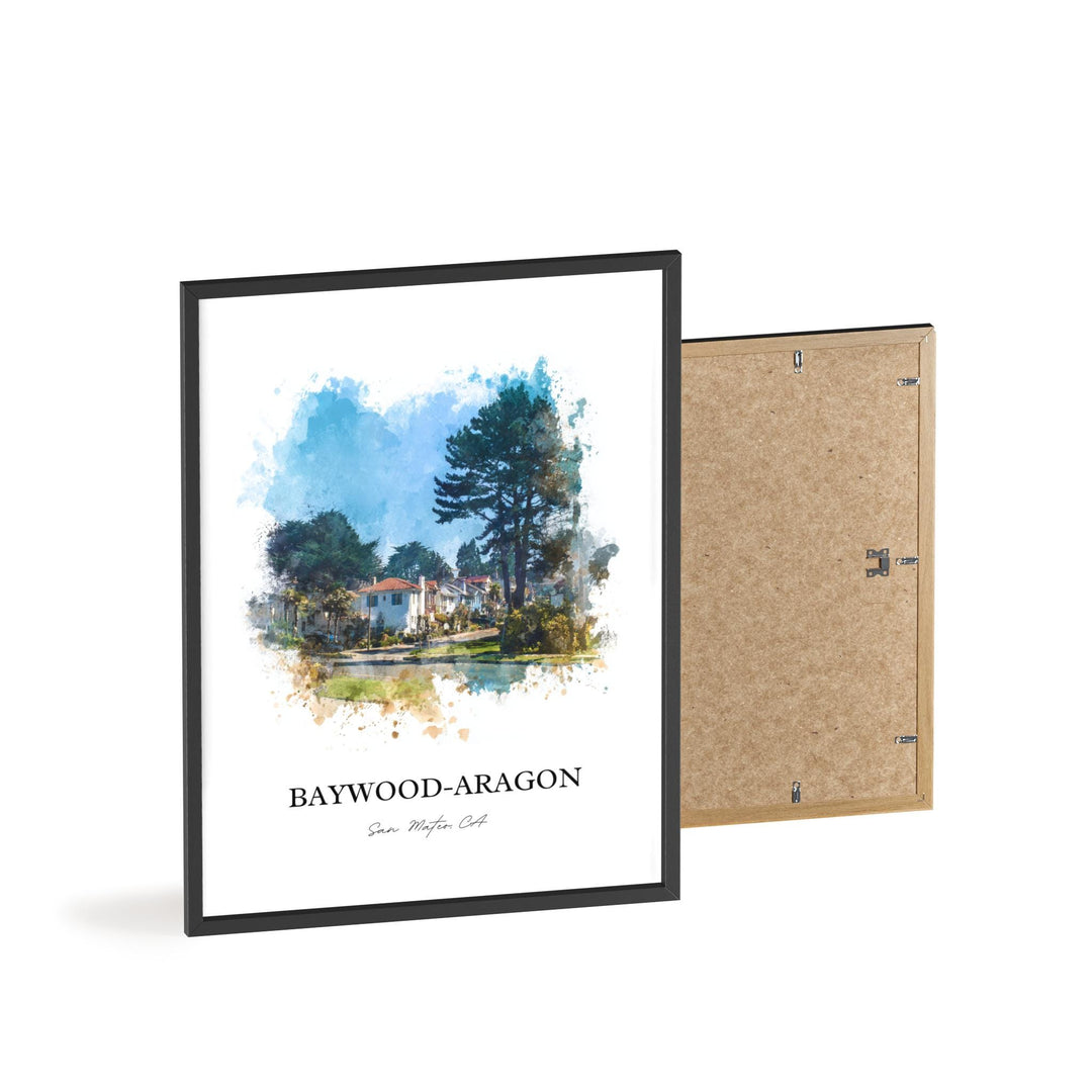 San Mateo, California – Watercolor Art Print