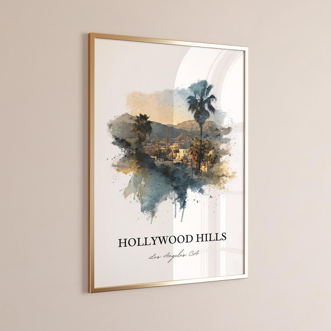Hollywood Hills, California – Watercolor Art Print