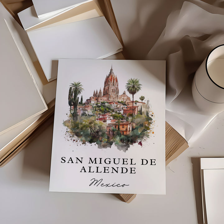 San Miguel de Allende wall art - Mexico, San Miguel poster, Wedding gift, Birthday present, Custom Text, Personalised Gift