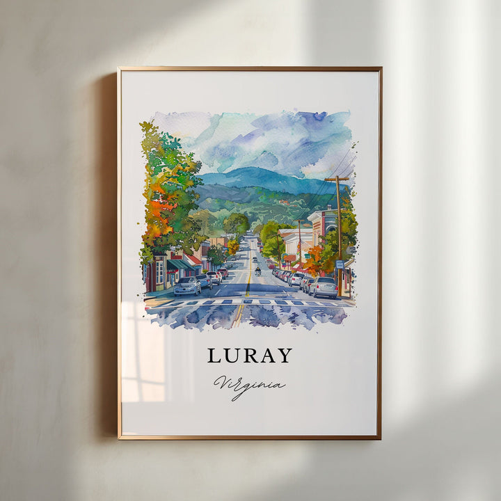 Luray Virginia Wall Art, Luray Print, Luray VA Watercolor, Shenandoah Valley Gift,