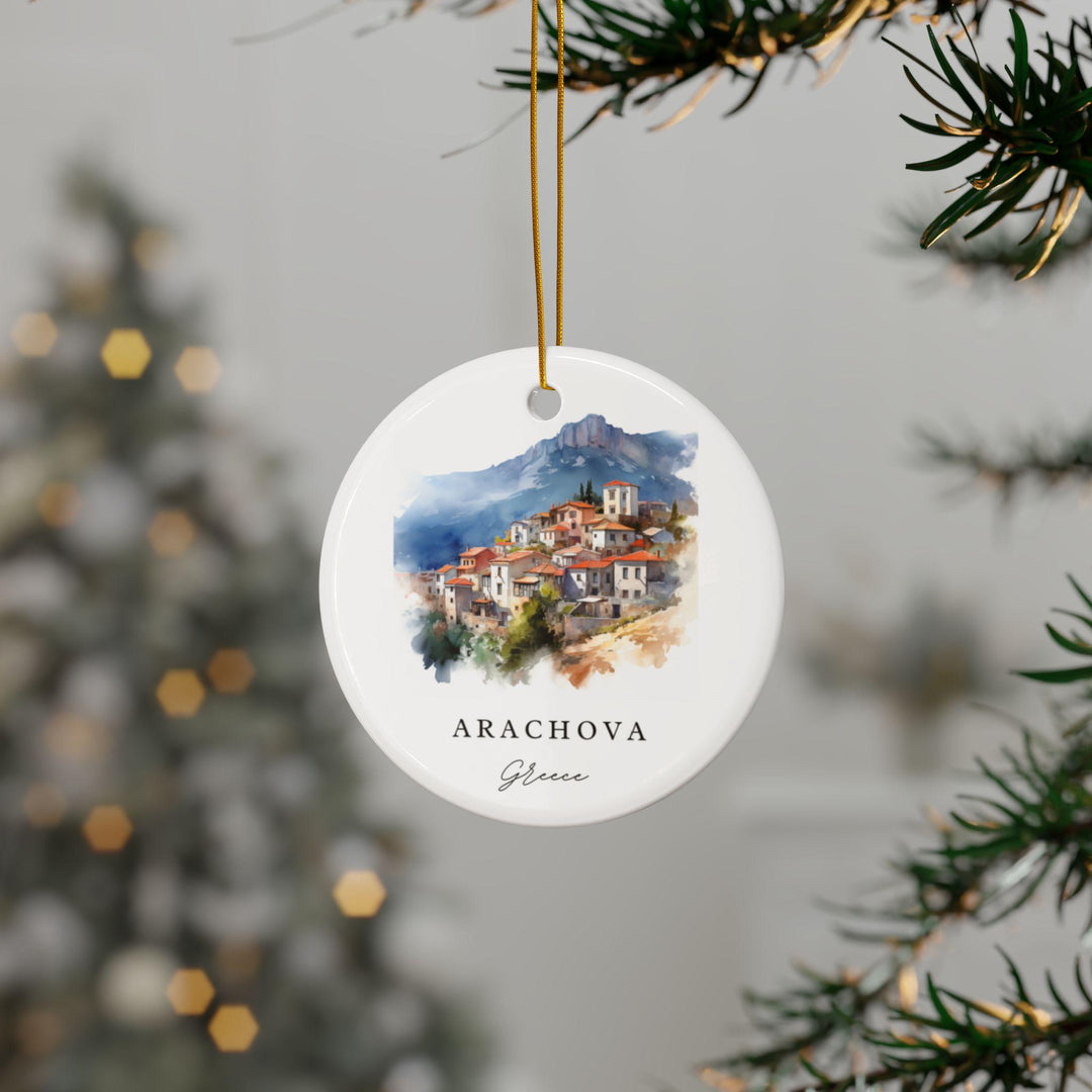 Arachova Ornament: Unique Arachova Greece Souvenir, Greece Xmas Decor, and Authentic Greece Gift