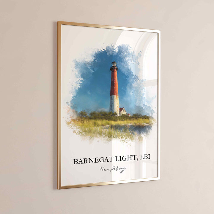 Barnegat Light, New Jersey – Watercolor Art Print
