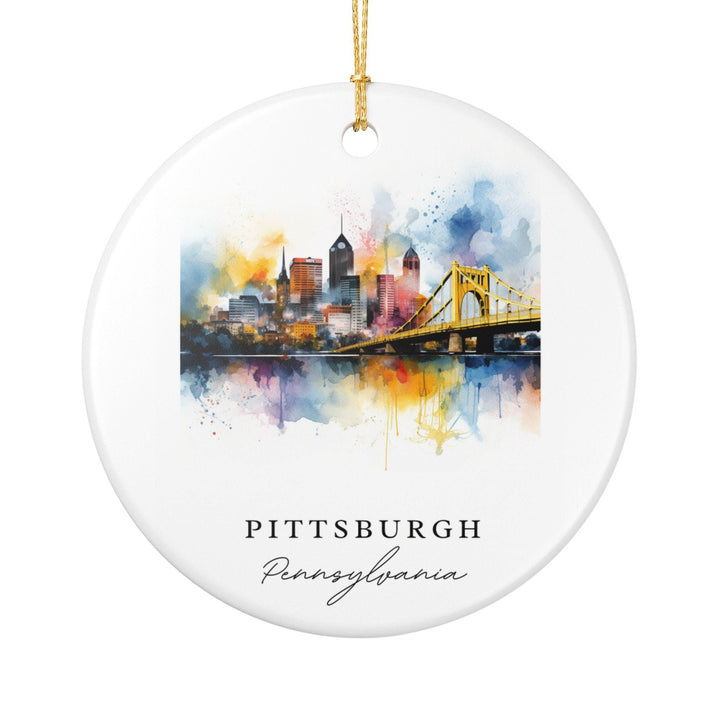 Pittsburgh Ornament: Unique Pittsburgh PA Souvenir, Pittsburgh Xmas Decor, and Authentic Pittsburgh Pennsylvania Gift