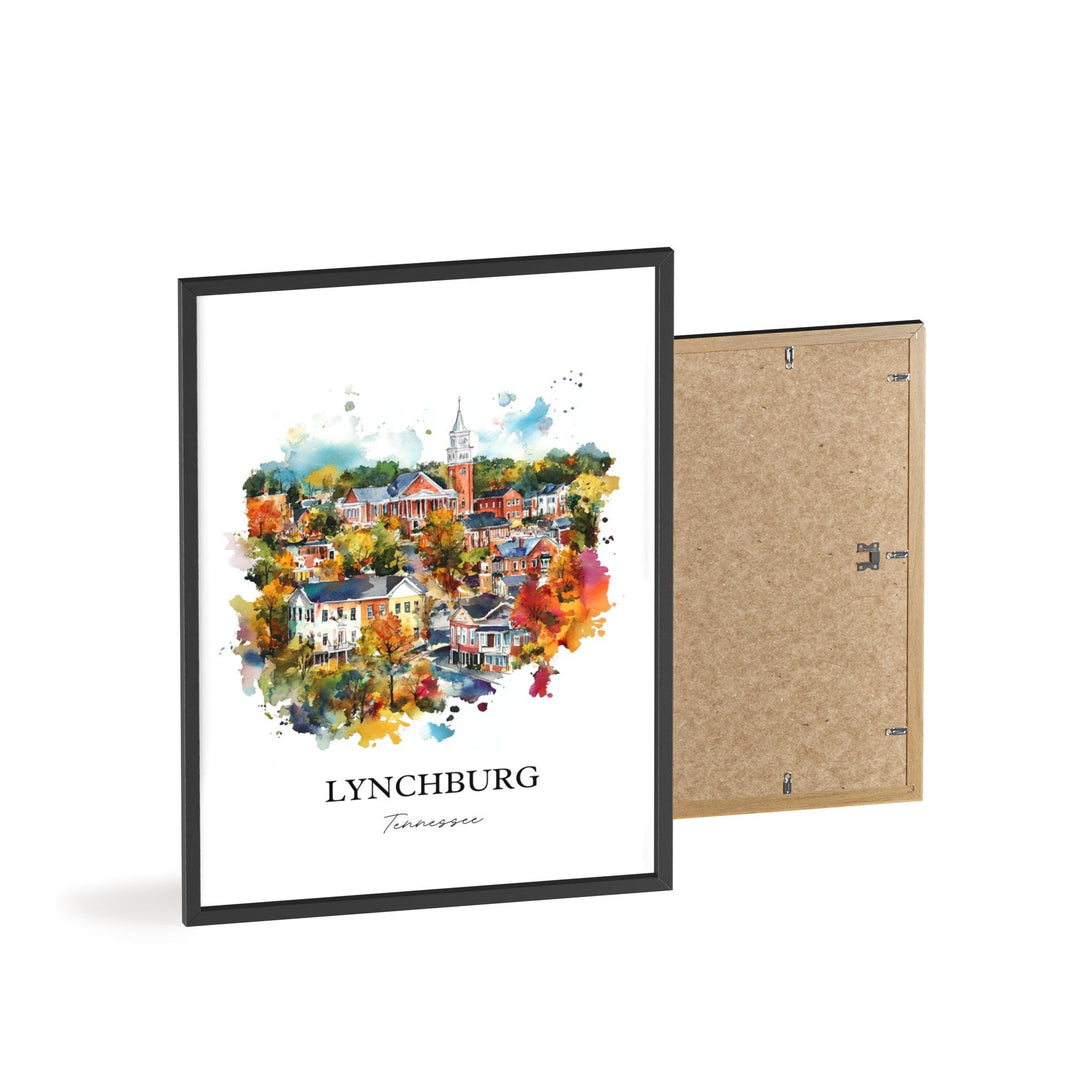 Lynchburg TN Wall Art, Moore County Print, Tennessee Watercolor Art, Lynchburg TN Gift, Travel Print, Travel Poster, Housewarming Gift
