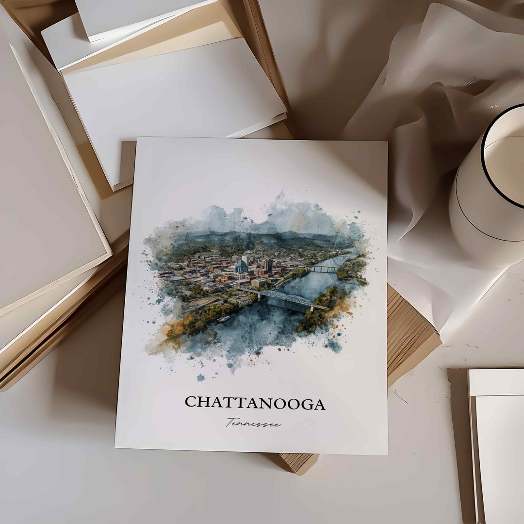 Chattanooga, Tennessee – Watercolor Art Print