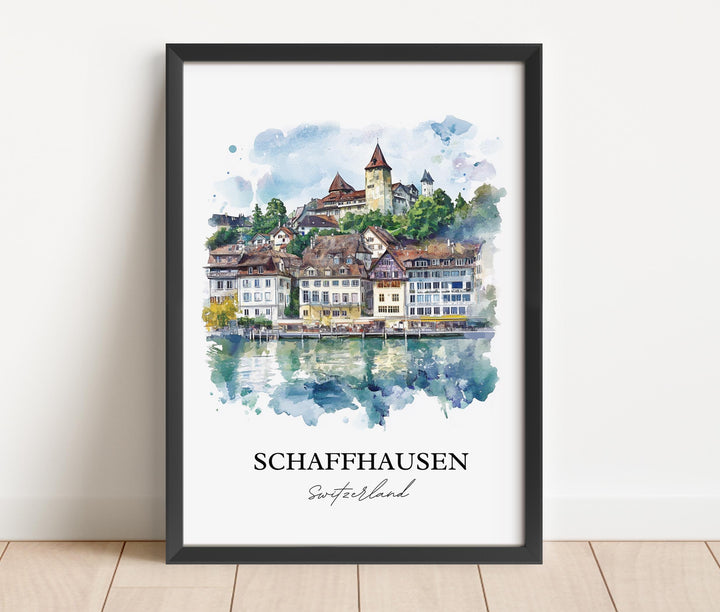 Schaffhausen Travel Print Wall Art Schaffhausen Wall Home Décor Schaffhausen Gift Art Lovers Switzerland Art Lover Gift Schaffhausen Poster