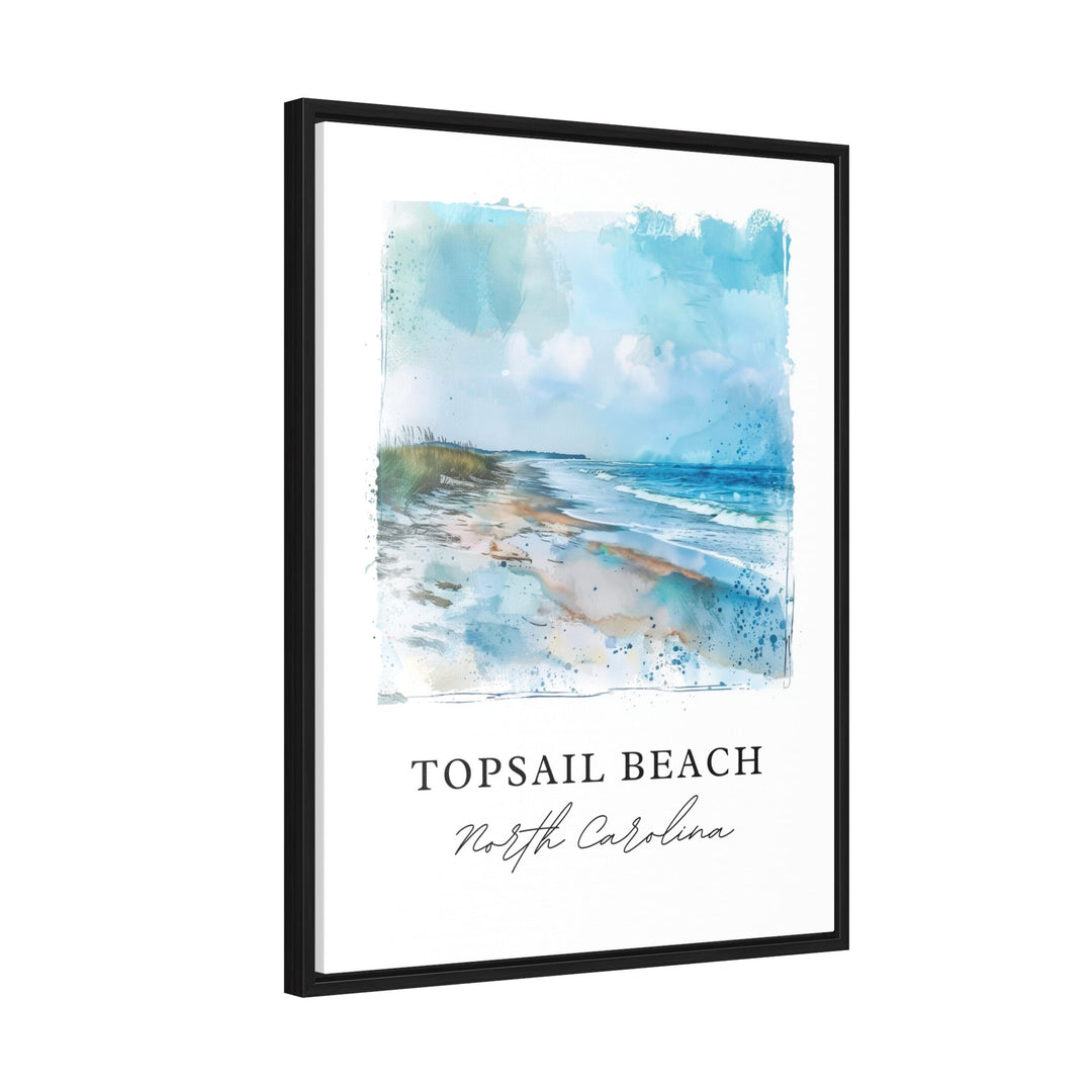 Topsail Beach NC Art, Topsail Beach Print, Pender County Watercolor Art, Wilmington NC Gift,