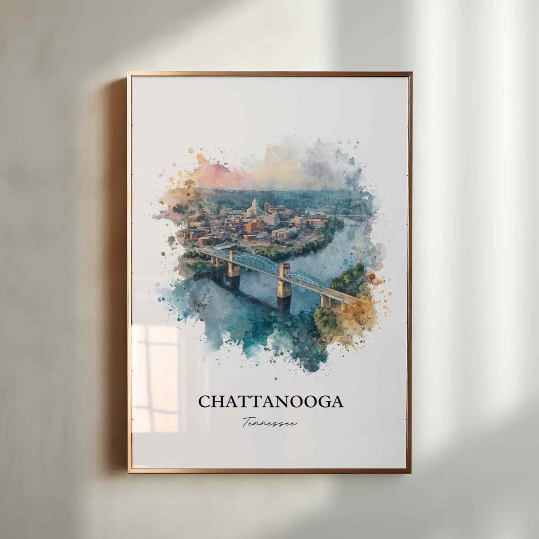 Chattanooga, Tennessee – Watercolor Art Print