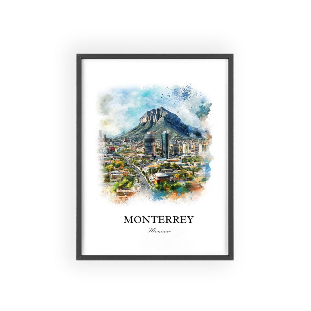 Monterrey Mexico Wall Art, Nuevo León Print, Mexico Watercolor Art, Monterrey MX Gift, Travel Print, Travel Poster, Housewarming Gift