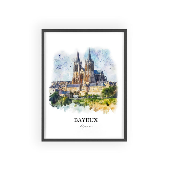 Bayeux France Wall Art, Normandy Region Print, France Watercolor Art, Bayeux Gift, Travel Print, Travel Poster, Housewarming Gift