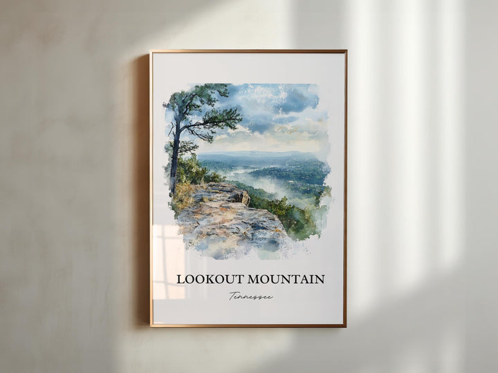 Lookout Mountain Wall Art, Ruby Falls Print, Tennessee Watercolor Art, Lookout Mountain Gift, Travel Print, Travel Poster, Housewarming Gift