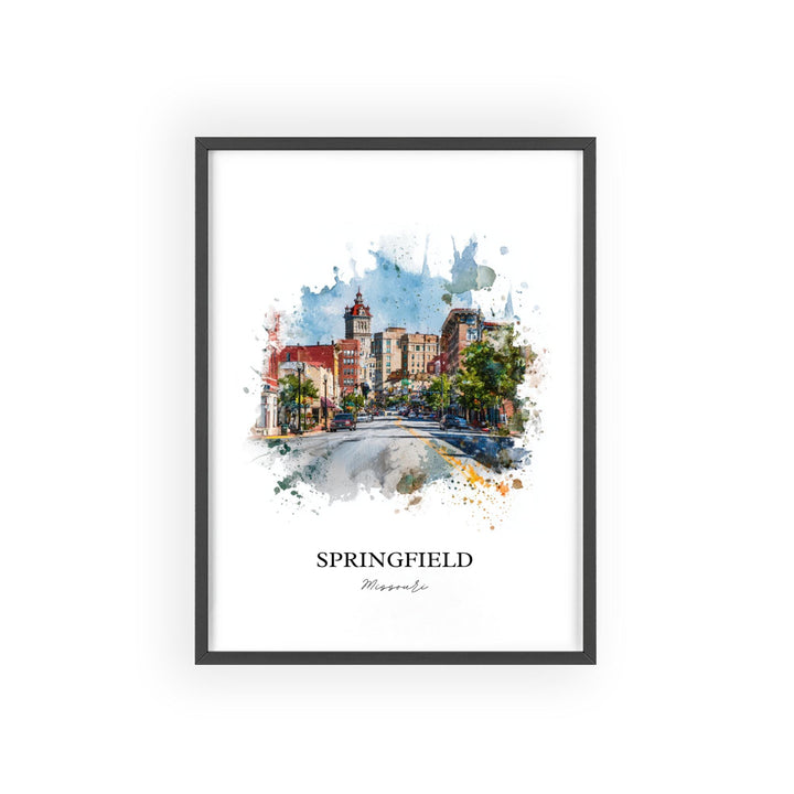 Springfield, Missouri Wall Art, Springfield Print, Missouri Watercolor Art, Missouri Gift, Travel Print, Travel Poster, Housewarming Gift