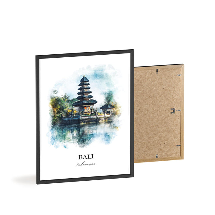 Bali Indonesia Wall Art, Bali Print, Indonesia Watercolor Art, Bali Indonesia Gift, Travel Print, Travel Poster, Housewarming Gift