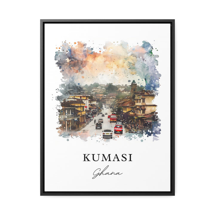 Kumasi Ghana Wall Art, Kumasi Print, Kumasi Ghana Watercolor Art, Ashanti Region Gift,
