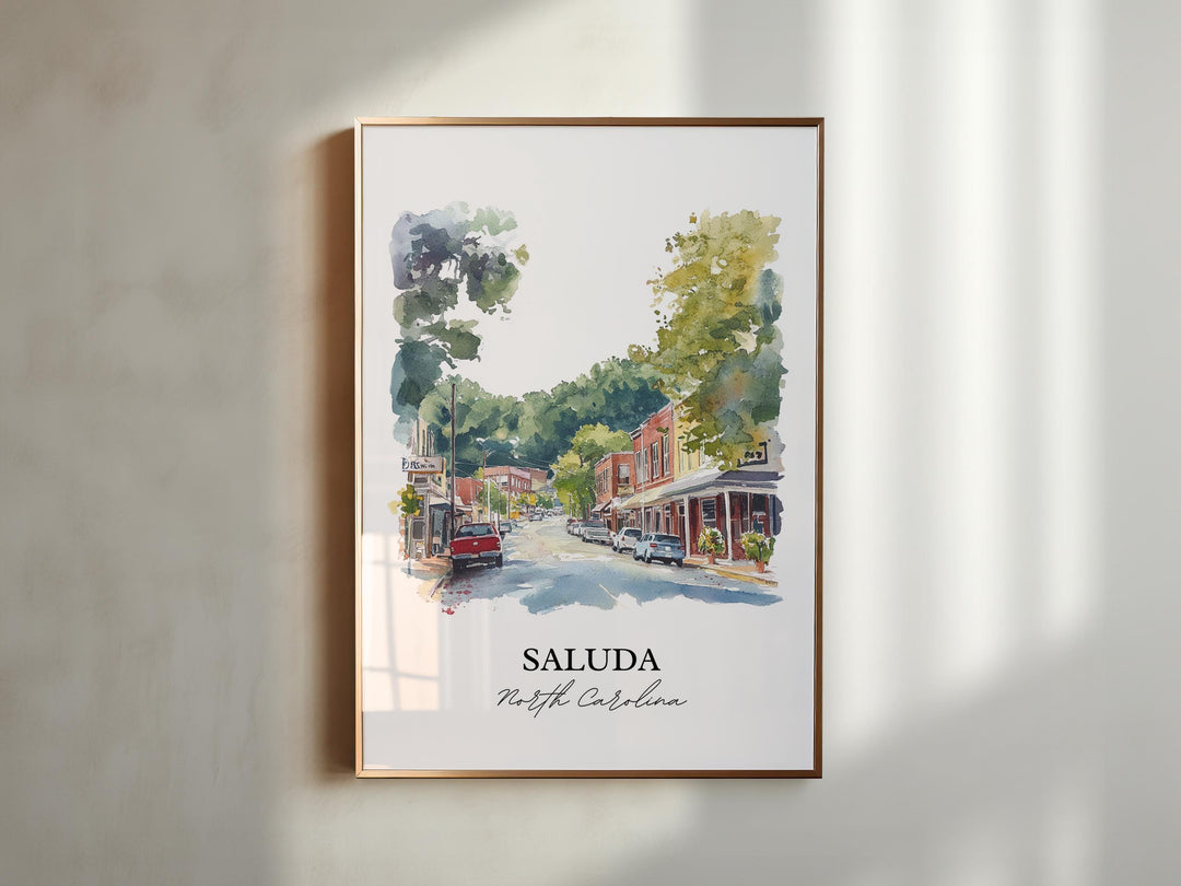 Saluda NC Wall Art, Polk County NC Print, North Carolina Watercolor Art, Saluda NC Gift, Travel Print, Travel Poster, Housewarming Gift