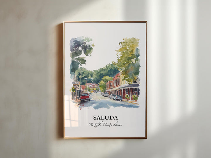 Saluda NC Wall Art, Polk County NC Print, North Carolina Watercolor Art, Saluda NC Gift, Travel Print, Travel Poster, Housewarming Gift