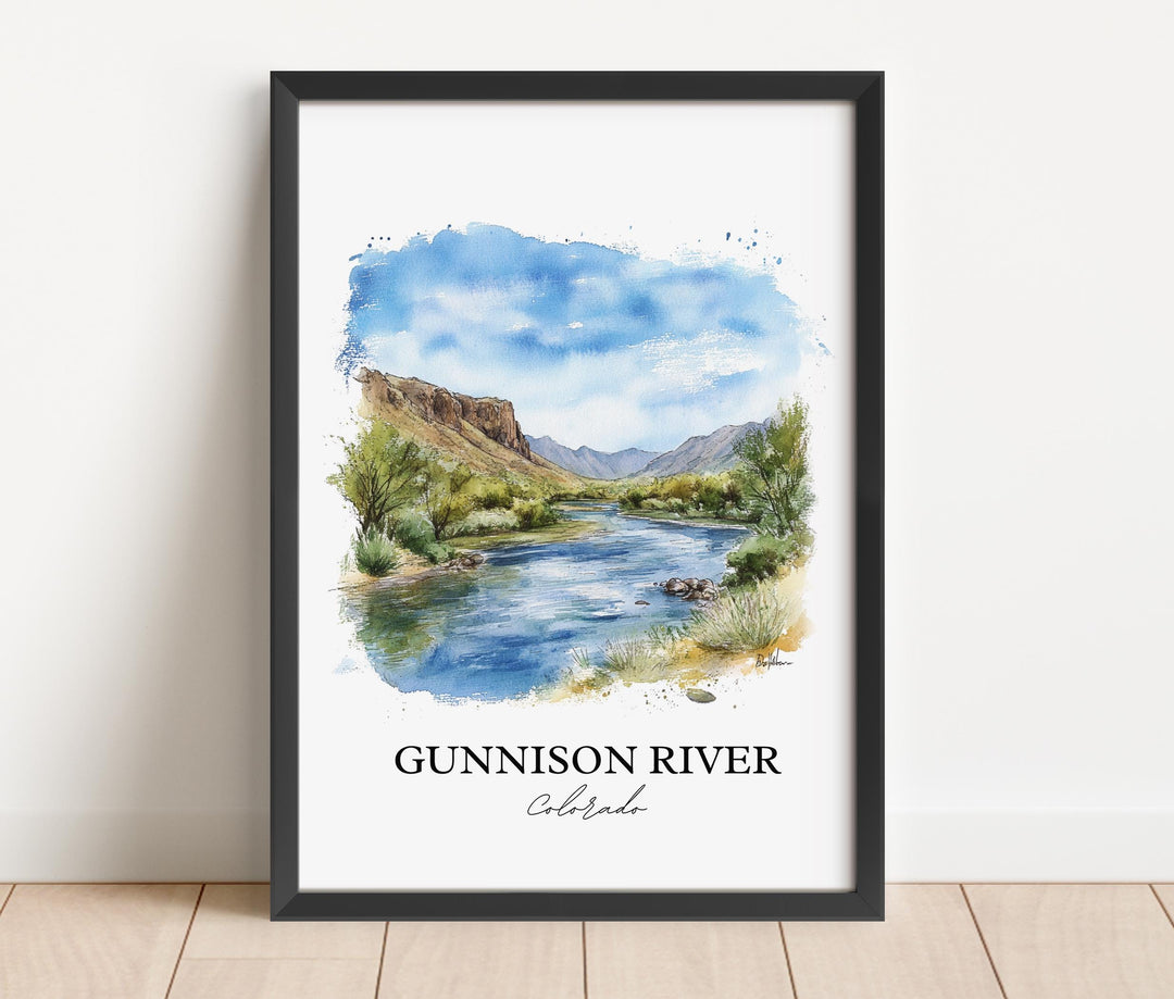 Gunnison River Wall Art, Gunnison Print, Colorado Watercolor Art, Gunnison River Gift, Travel Print, Travel Poster, Housewarming Gift