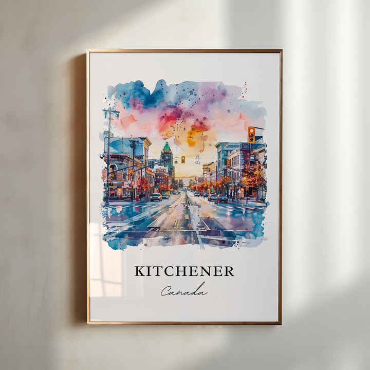 Kitchener Ontario Wall Art, Kitchener Canada Print, Kitchener Watercolor, Kitchener Gift,