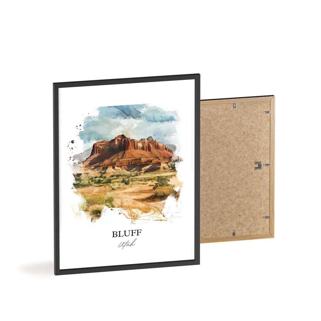 Bluff Utah Wall Art, San Juan County Print, Utah Watercolor Art, Bluff Utah Gift, Travel Print, Travel Poster, Housewarming Gift