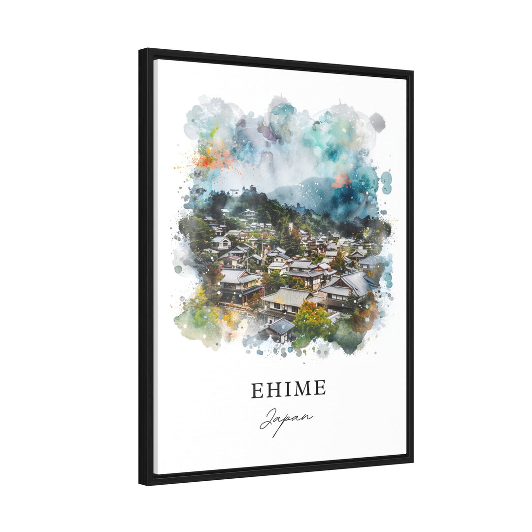 Ehime Wall Art, Ehime Japan Print, Shikoku Island Watercolor, Shikoku Island Japan Gift,