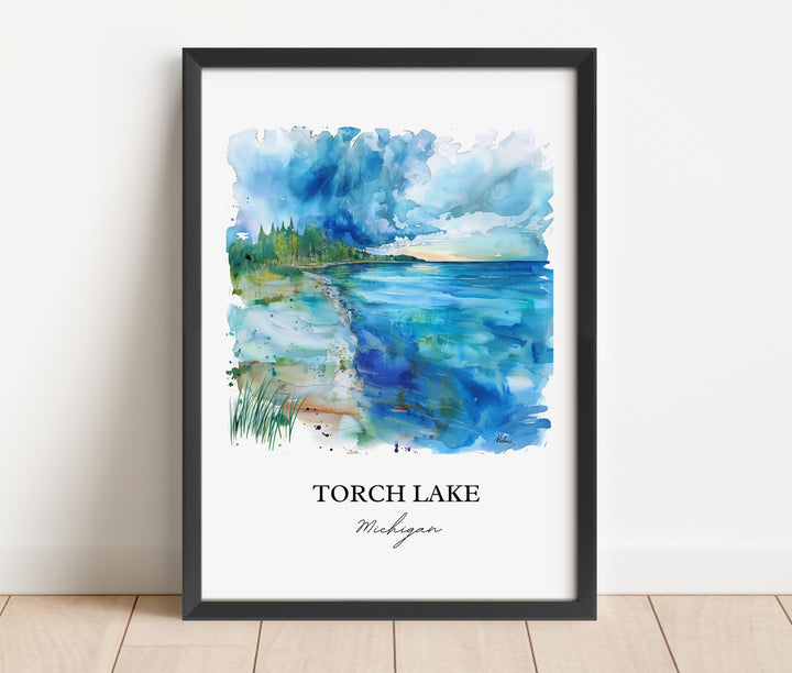 Torch Lake, Michigan, USA – Watercolor Art Print