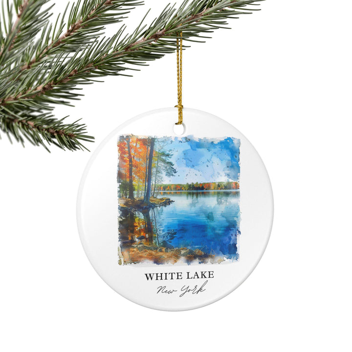 White Lake NY Ornament: Unique White Lake Souvenir, White Lake NY Xmas Decor, and Authentic White Lake New York Gift