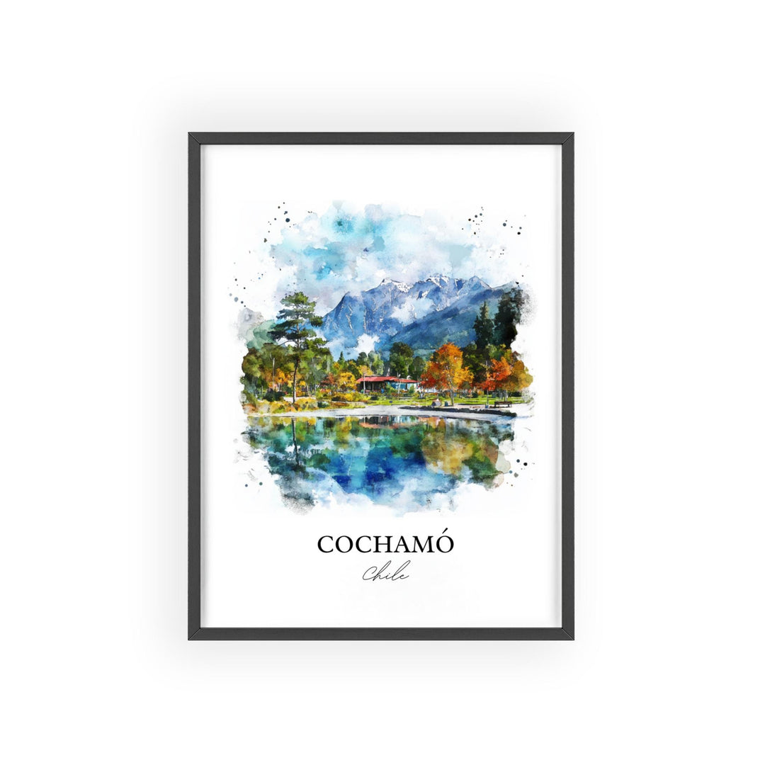 Cochamó Wall Art, Llanquihue Province Print, Chile Watercolor Art, Cochamó Gift, Travel Print, Travel Poster, Housewarming Gift